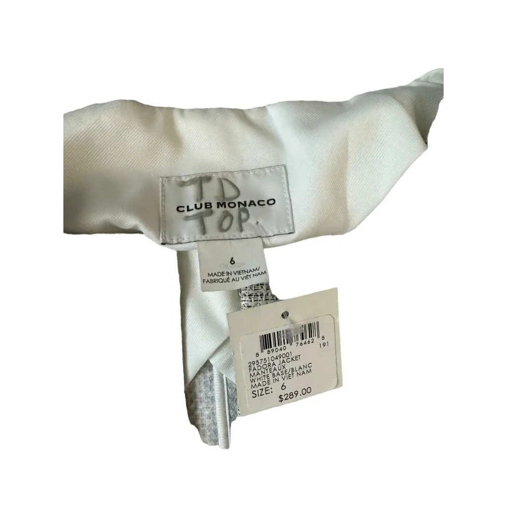 CLUB MONACO Womens Fadora Boucle Jacket Size 6 NEW - Image 5