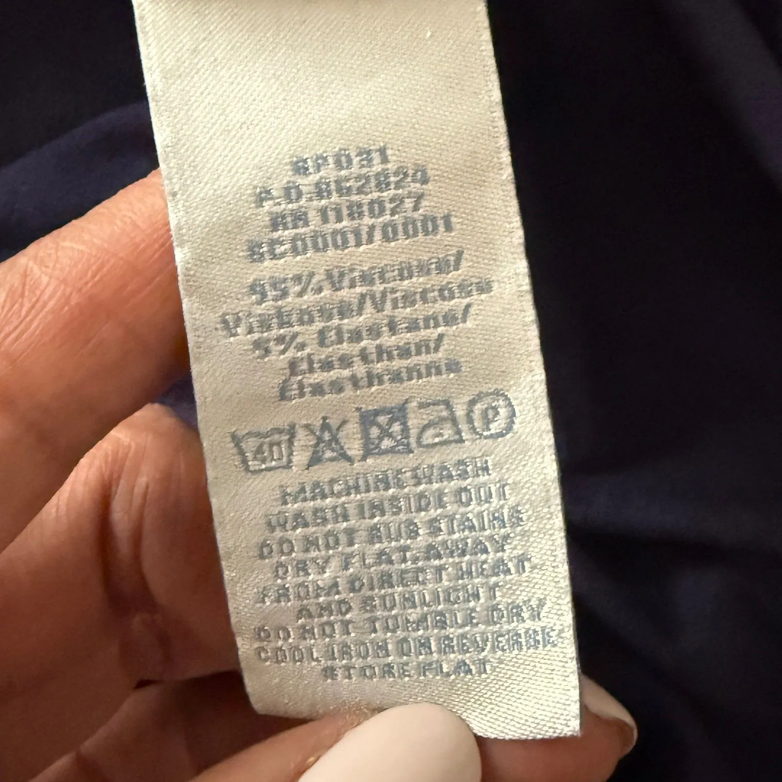 Boden Navy Ditsy Floral Jersey Wrap Dress Cottagecore Feminine Sz 8 Blue - Image 6