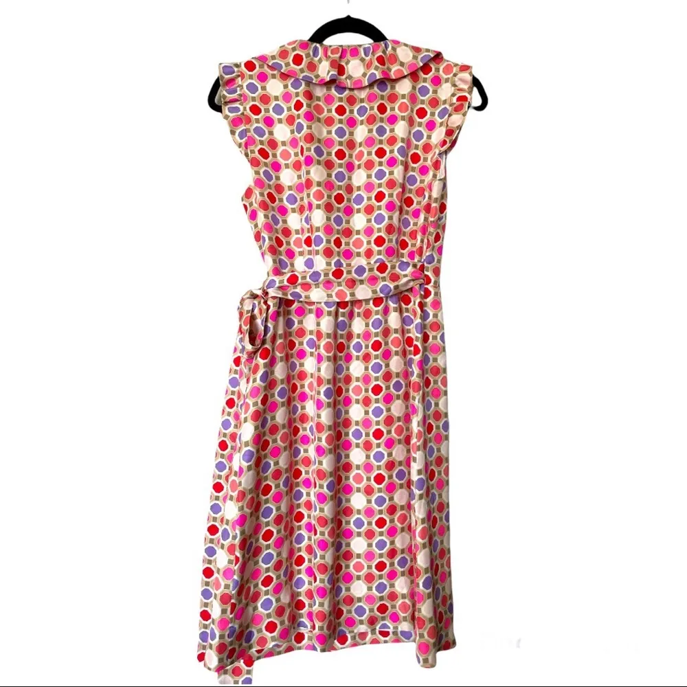 Florence Broadhurst for Kate Spade Silk Knee Length Aubrey Wrap Dress Size 4 - Image 9