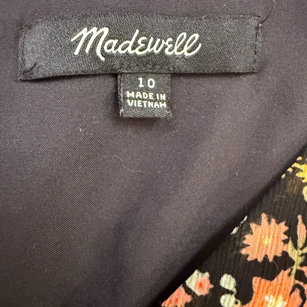 Madewell Flower Garden Dolman-Sleeve Ruffle Hem Midi Dress Size 10 - Image 11