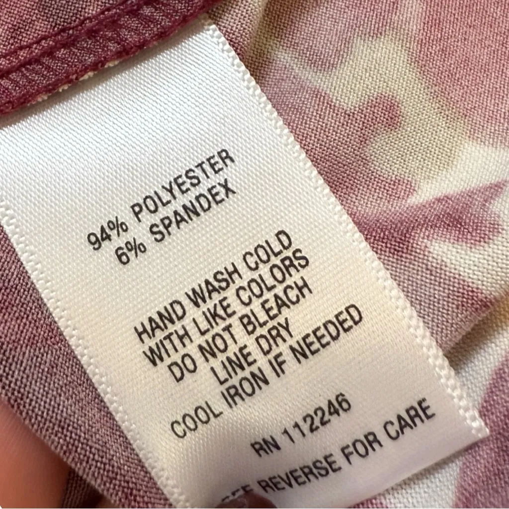 Sami & Jo Burgundy/Cream Watercolor Floral Midi Dress - Image 5