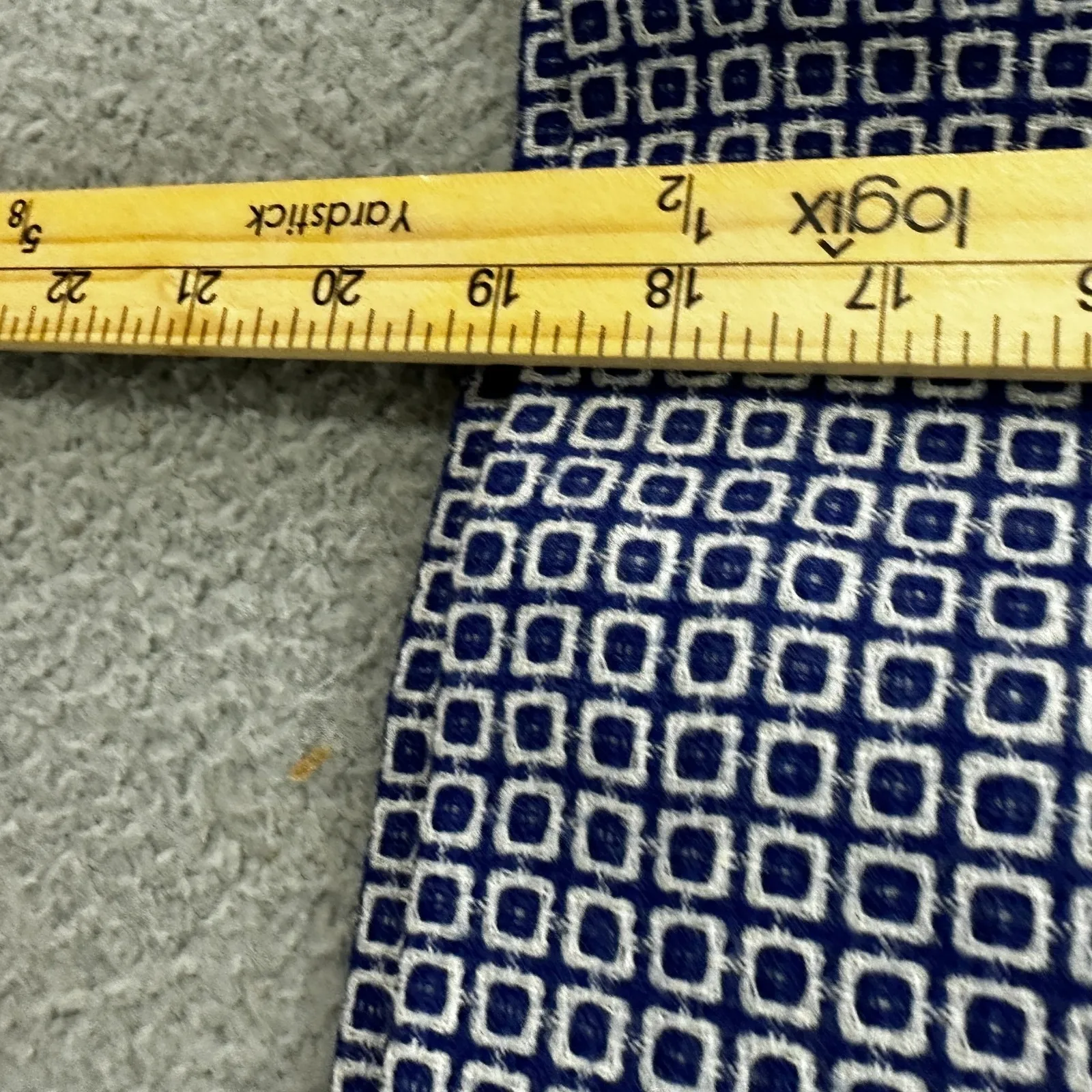 Boden Skirt 6 Blue White Wool Linen‎ Blend Mini Geometric Print Preppy Mod Retro - Image 7