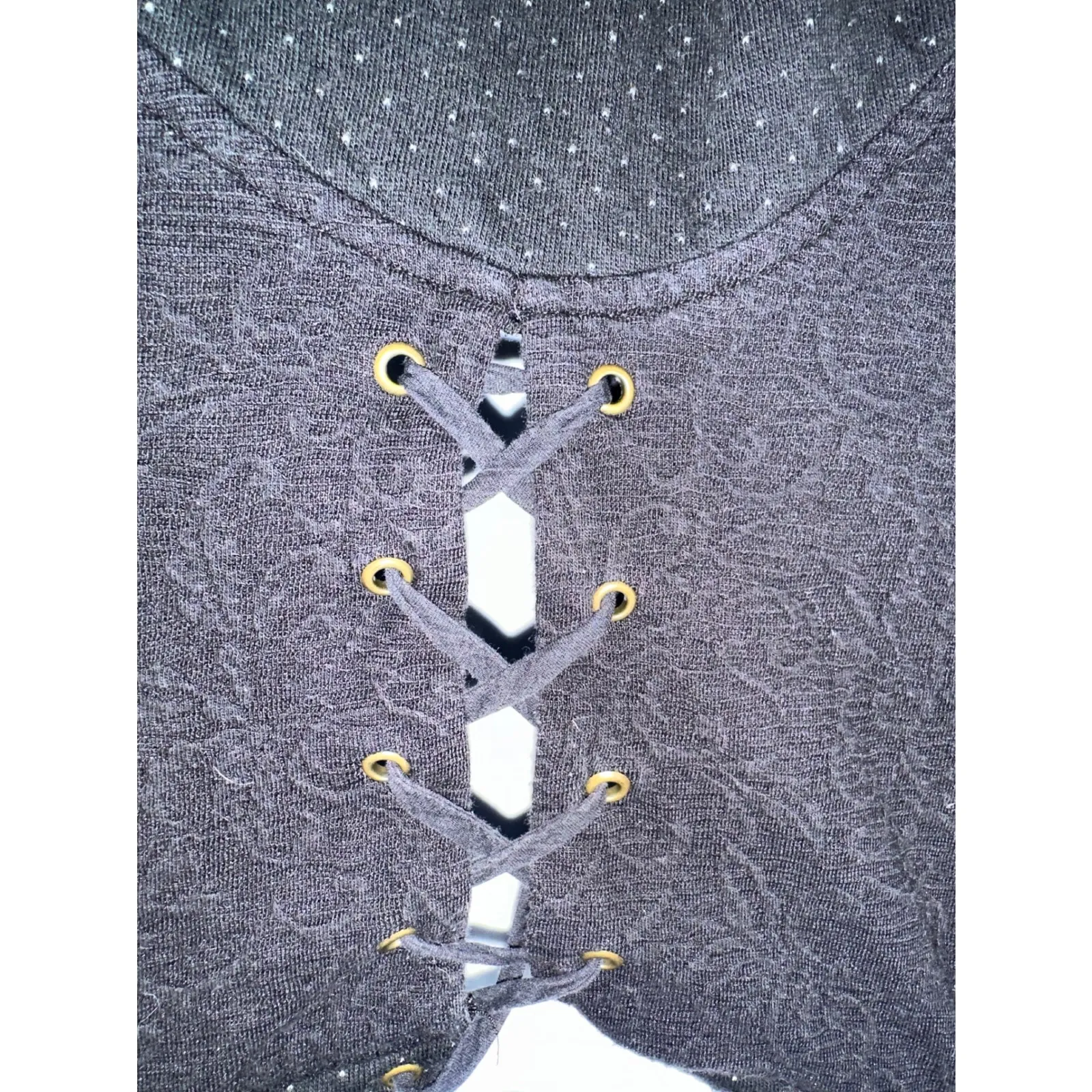 Free People Black Fit‎ and Flare Long Sleeve Mini Dress Lace Up Back Size XS - Image 4