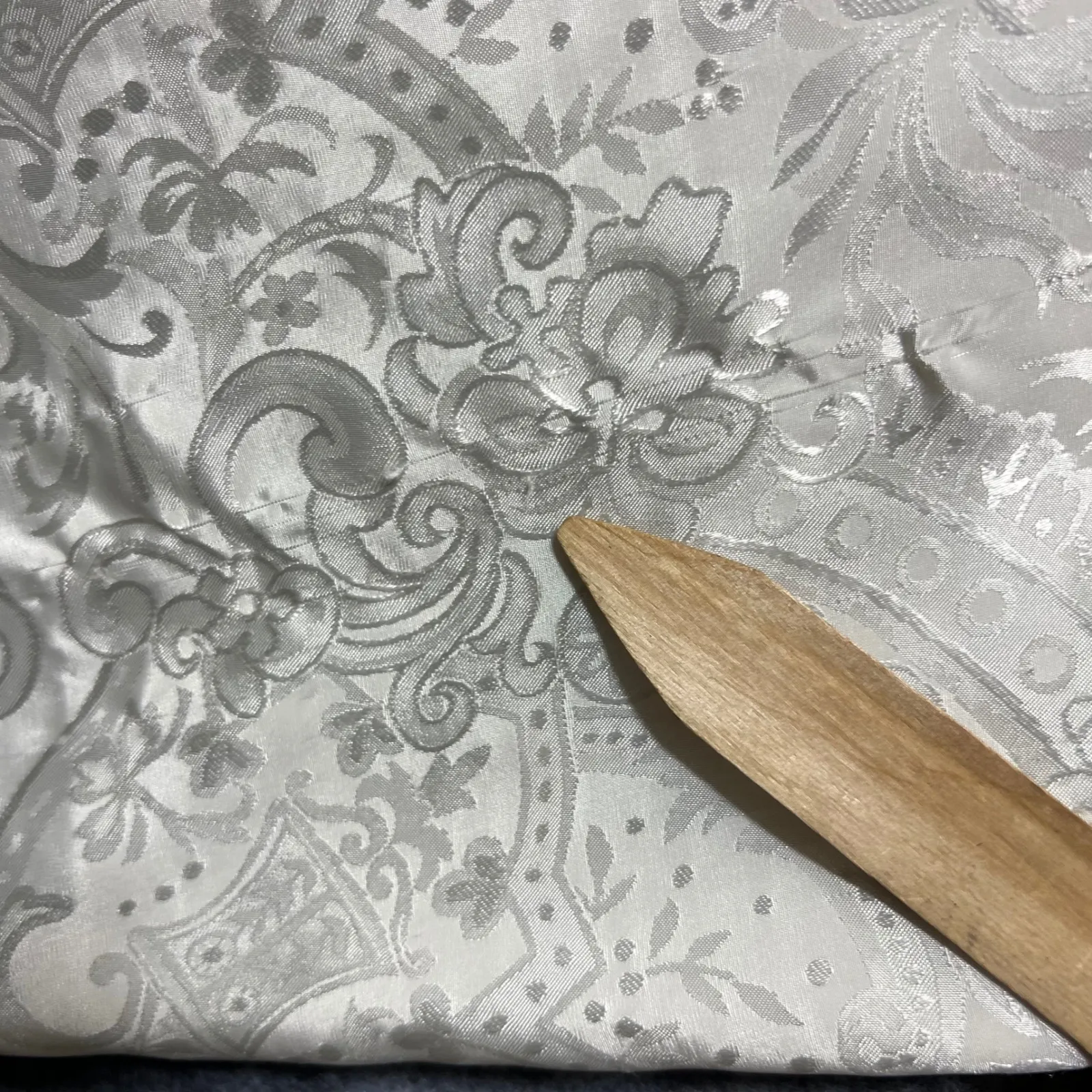 Vintage Victoria's Secret Satin Jacquard Bed Jacket L Ivory Lounge Sleepwear Top - Image 5