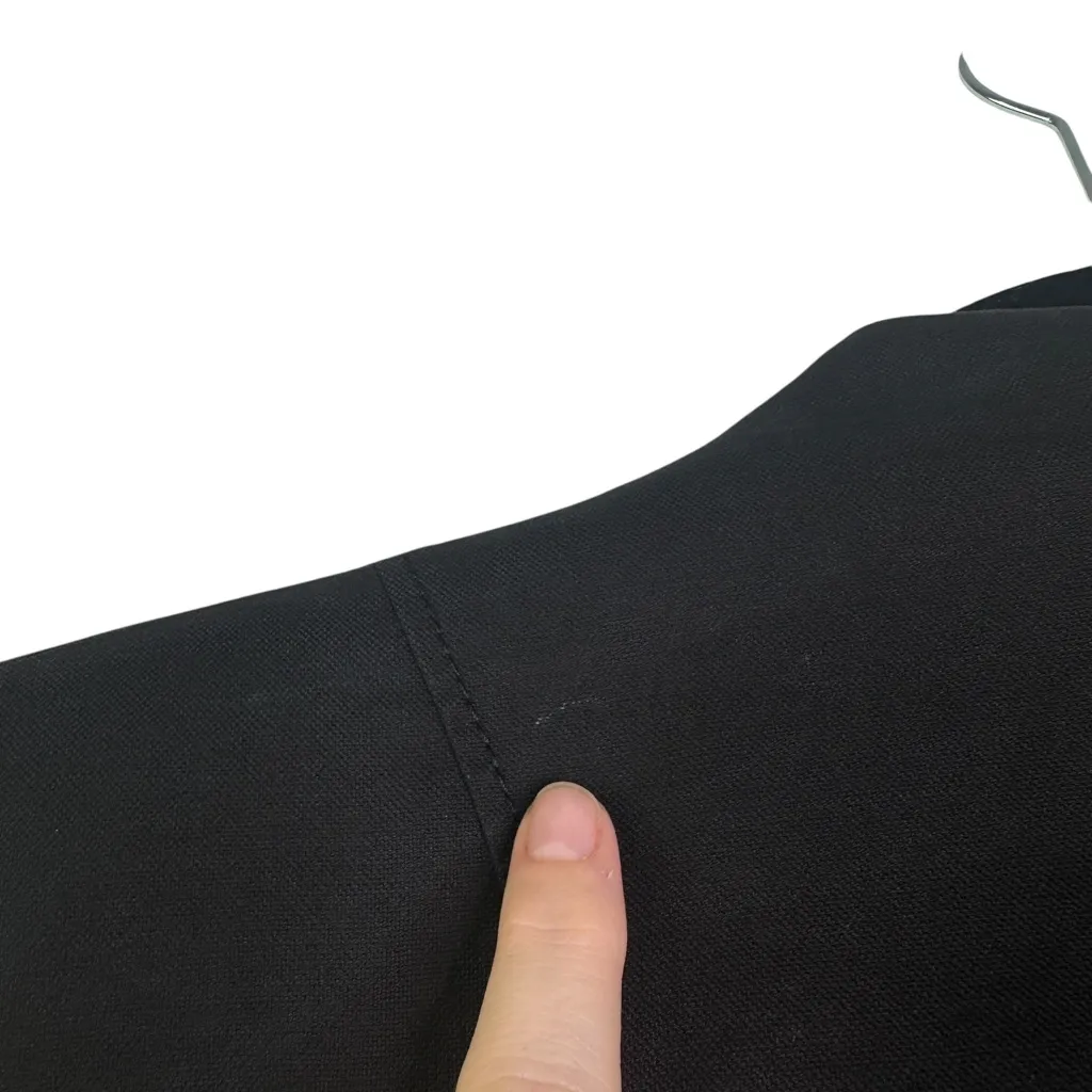 Helmut Lang Black & White Semi Cropped Structured Blazer Linen Blend 4 Designer - Image 13