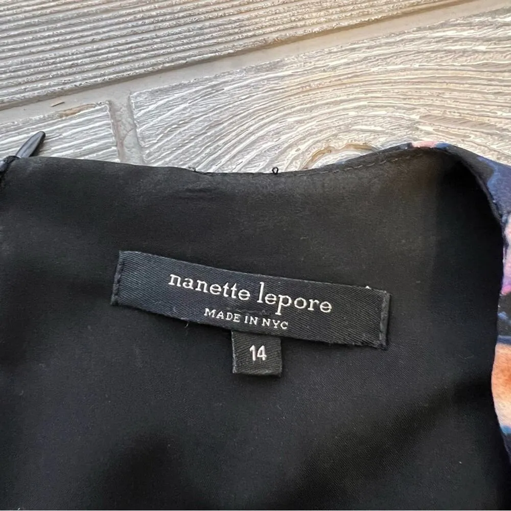 Nanette Lepore Primavera Dress silk floral sz 14 - Image 7