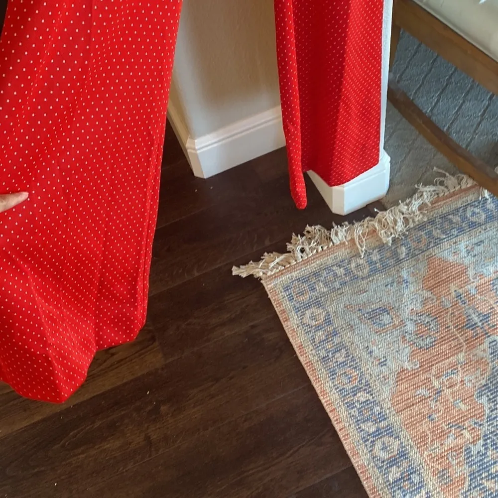 Vintage Straight Lane 70s red polka dot jumpsuit with belt perfect condition - Image 5