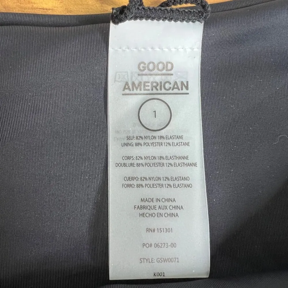 Good American 10 Ways To Wear Bikini Bottom Size 1 Small Black Bow Tie Front NEW - Image 3