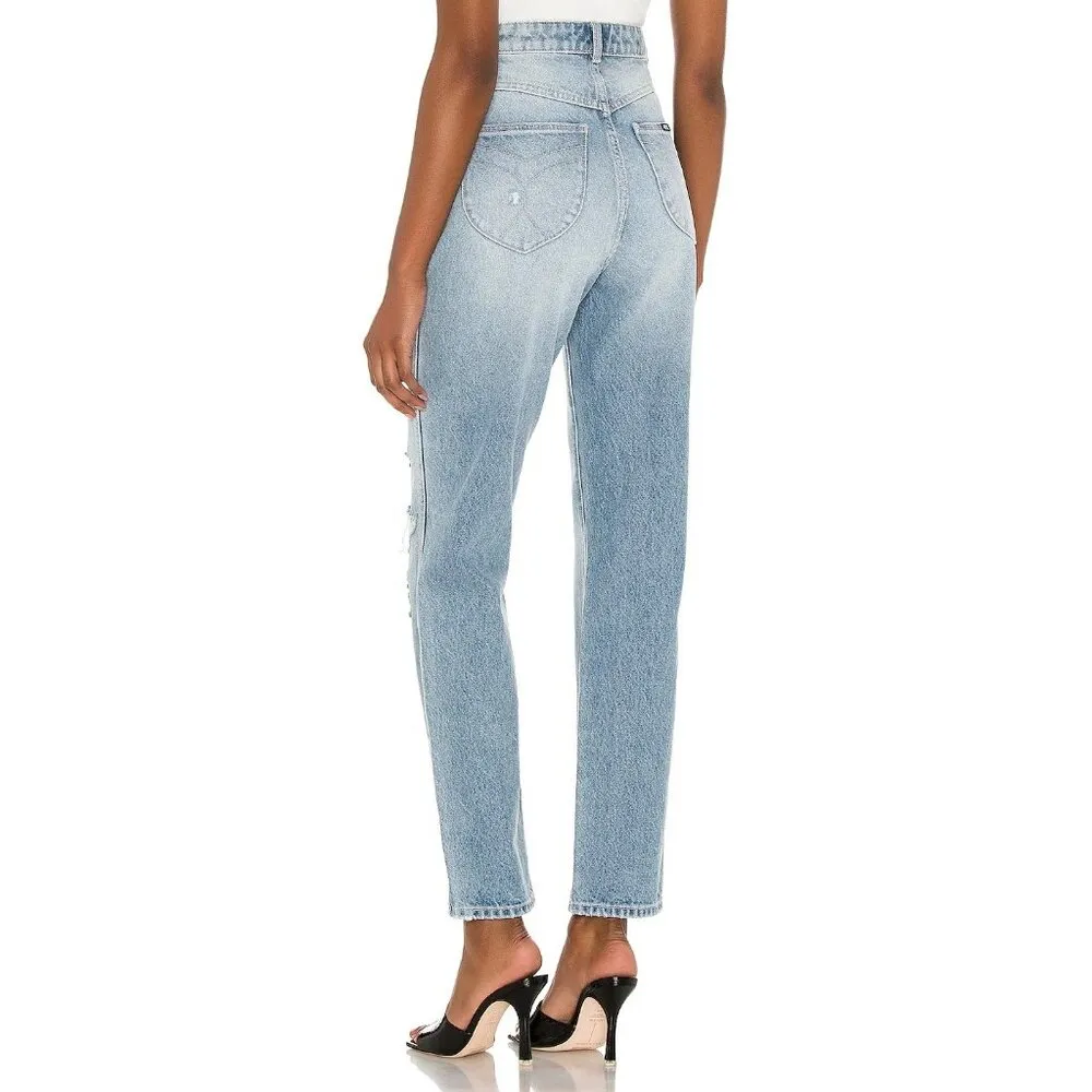 Rolla's Original Straight High Rise Jeans in Sunbleach Worn 25 Womens Denim Pant - Image 15