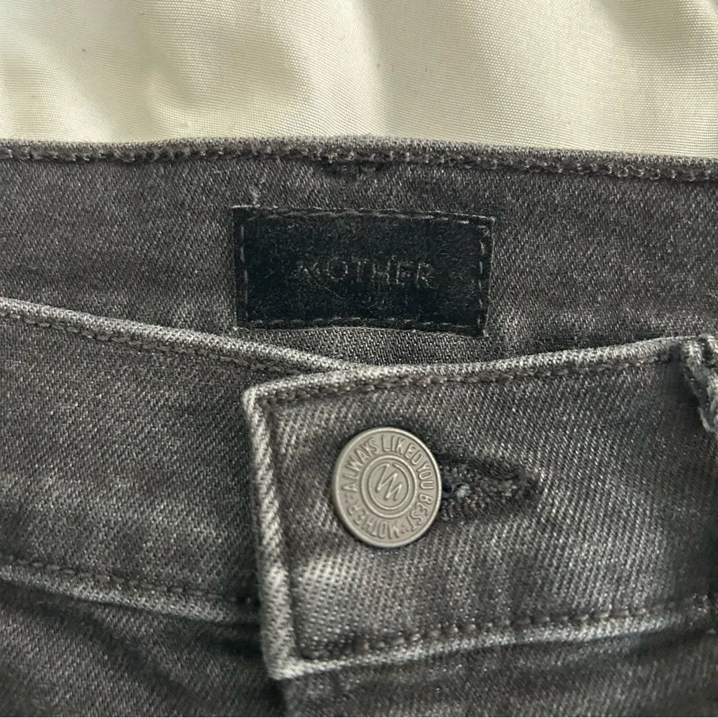 Mother Patch Pocket Rambler Zip Sneak jeans Vroom 27 Black - Image 10