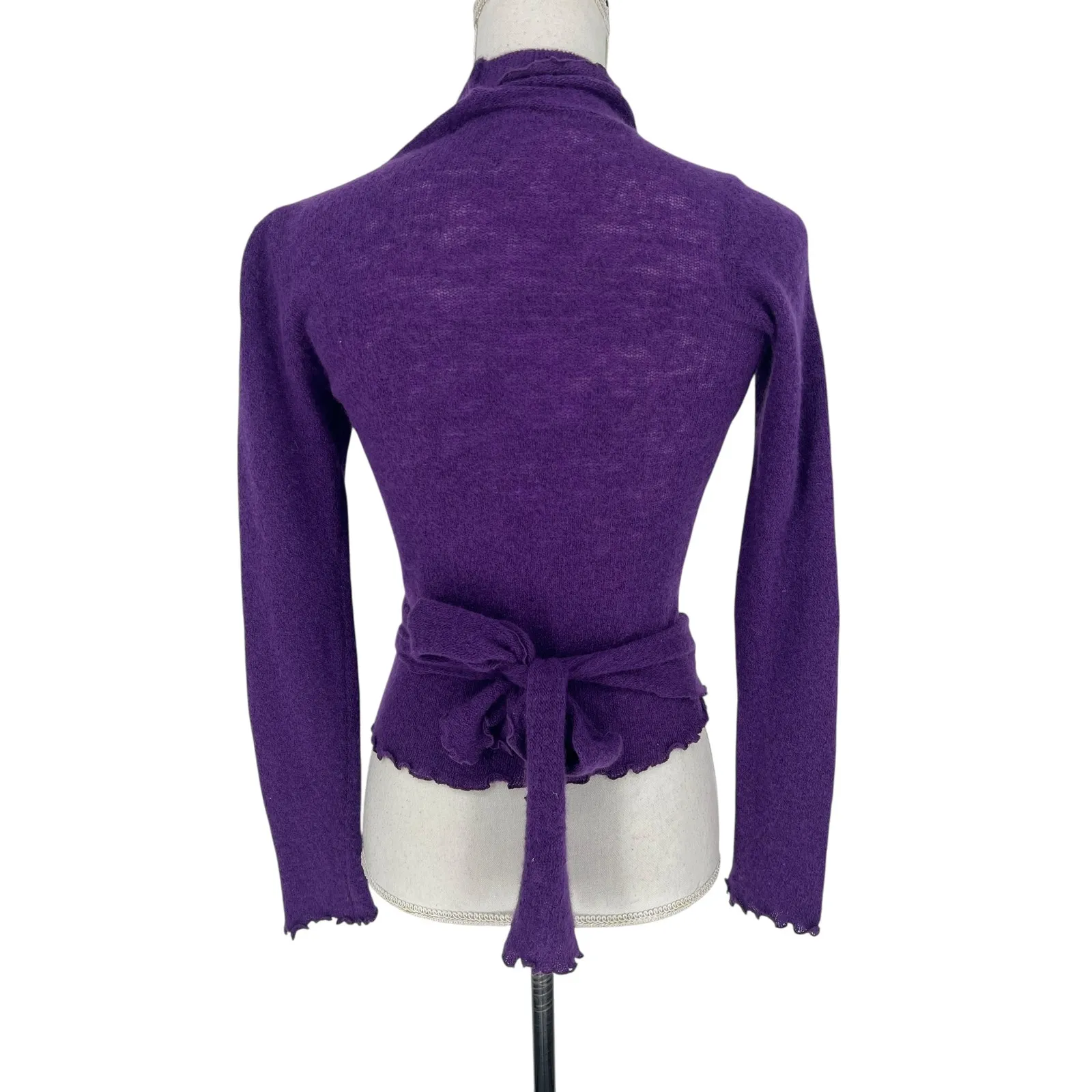 Casmari Purple Cashmere Blend Wrap Sweater Size XS - Image 11