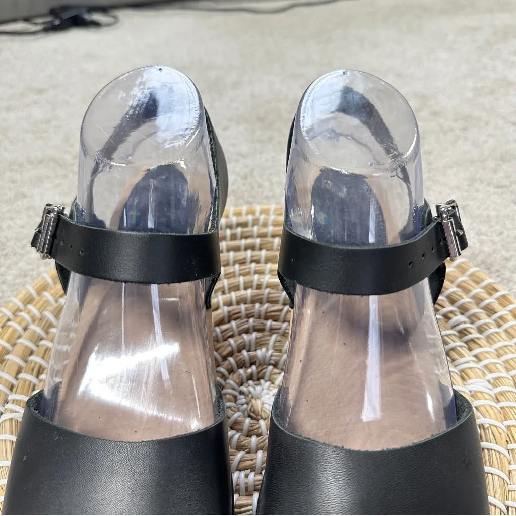 Lotta from Stockholm Women’s Highwood Mary Jane Leather Clogs in Black EU 42 Size 11 - Image 4