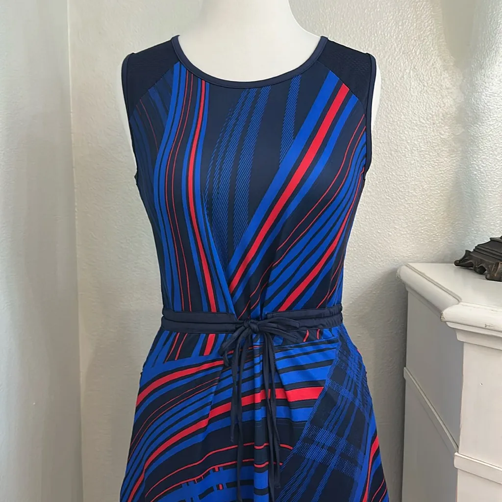 Callaway Truesculpt Ski Lines Pocket  Sleeveless Golf Active‎ Dress Blue Small - Image 3