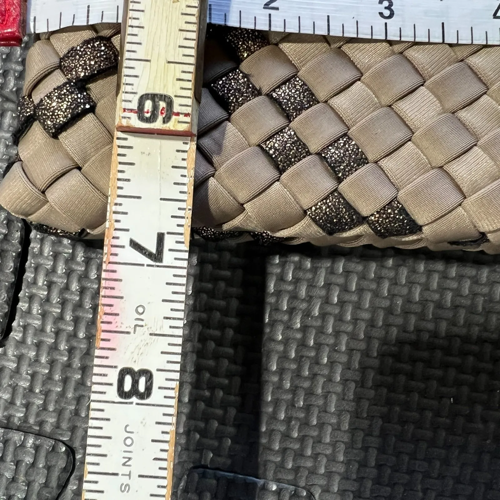 Naghedi St Barths Woven Neoprene Cosmetic Pouch Set of 2 Tan Travel Makeup Bag - Image 13