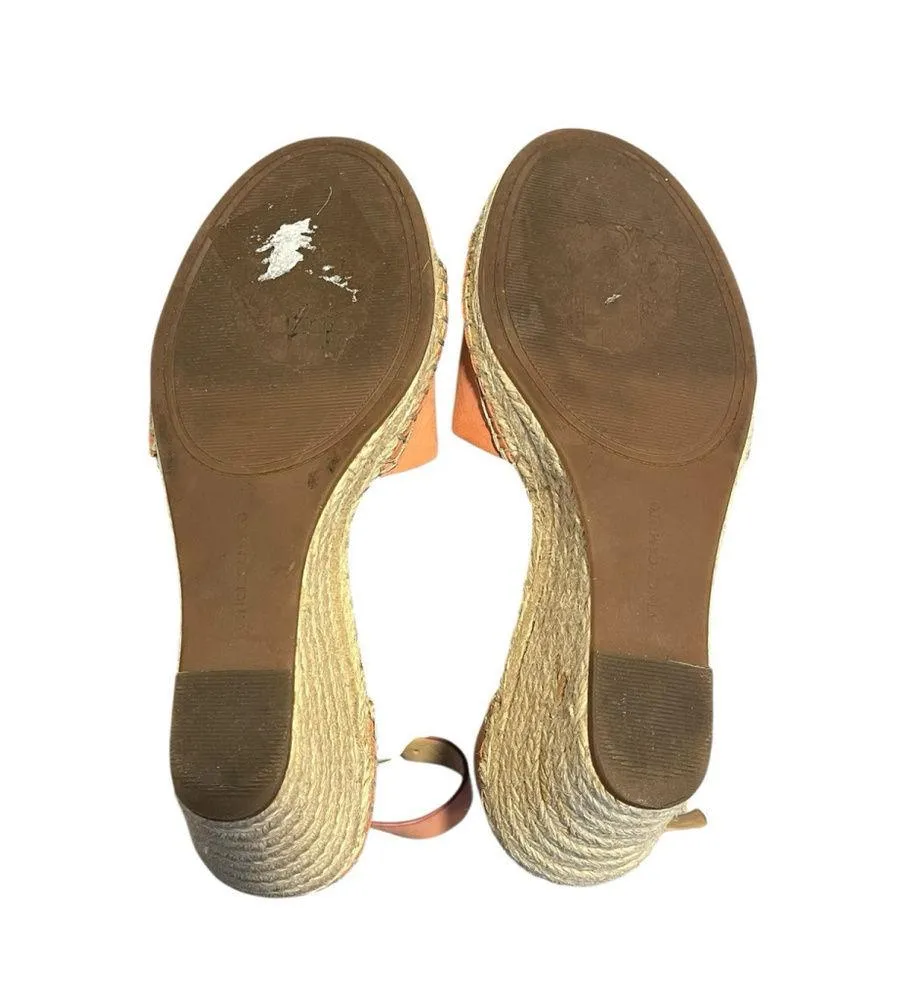 Vince Camuto Wedge Sandal Womens 10M Pink Tan 3.5 in Heel Open Toe Espadrille - Image 6
