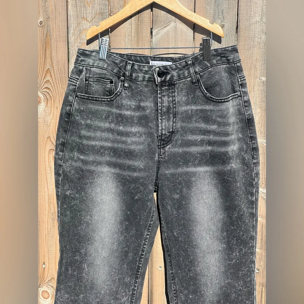 And Now This women’s Trendy Plus size high Rise Step Hem Jeans Gray - Image 5