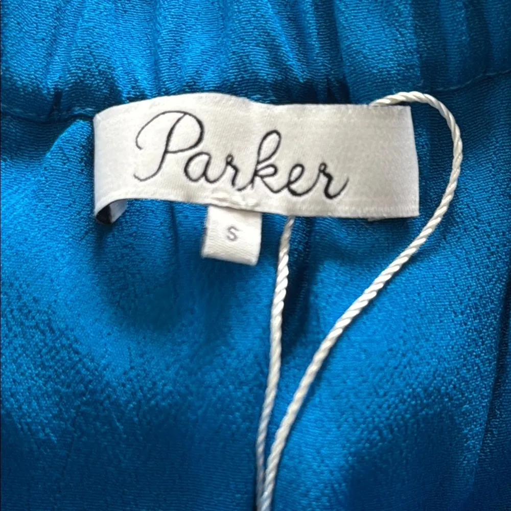 Parker Blue Ruffled Halter Blouse - Image 3