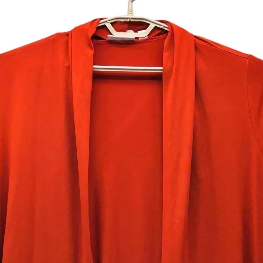 Susan Graver Slinky Knit Cardigan Orange 2X - Image 3