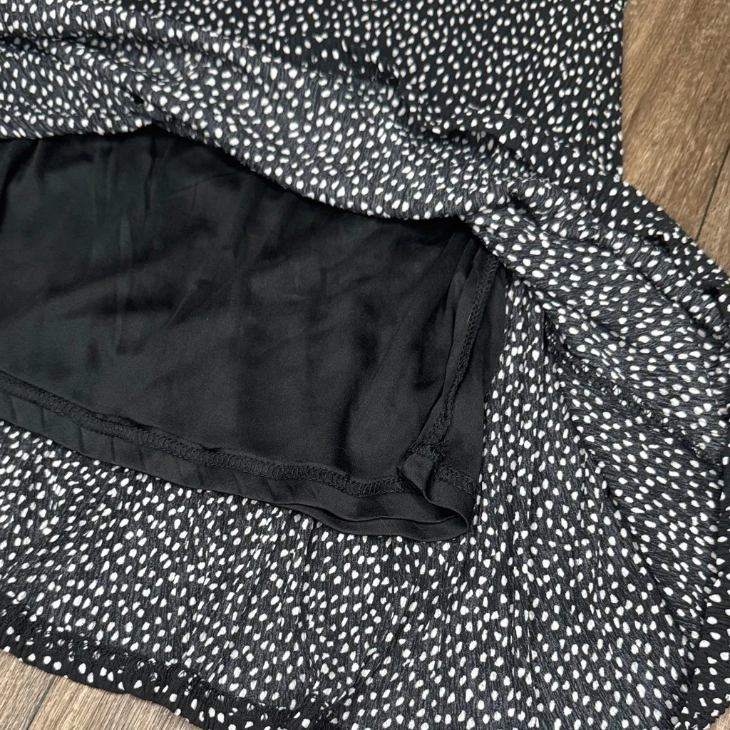 Mango Black and White Polka Dot Long Sleeve Dress - Image 6