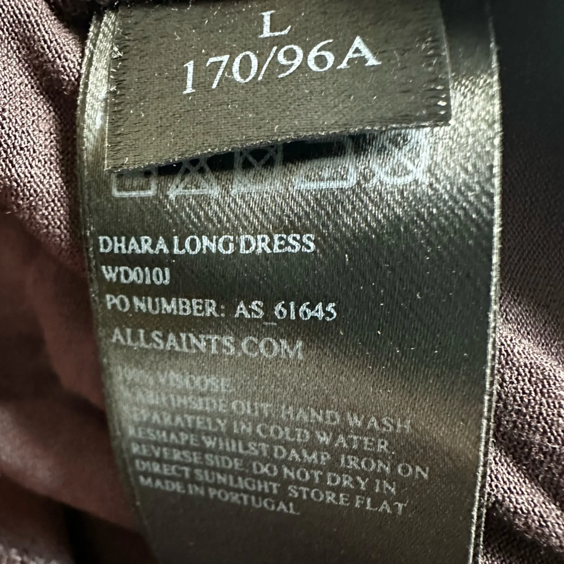 NEW ALLSAINTS Dark Brown Knot Front Dhara Long Maxi Dress Minimalist Viscose - Image 6