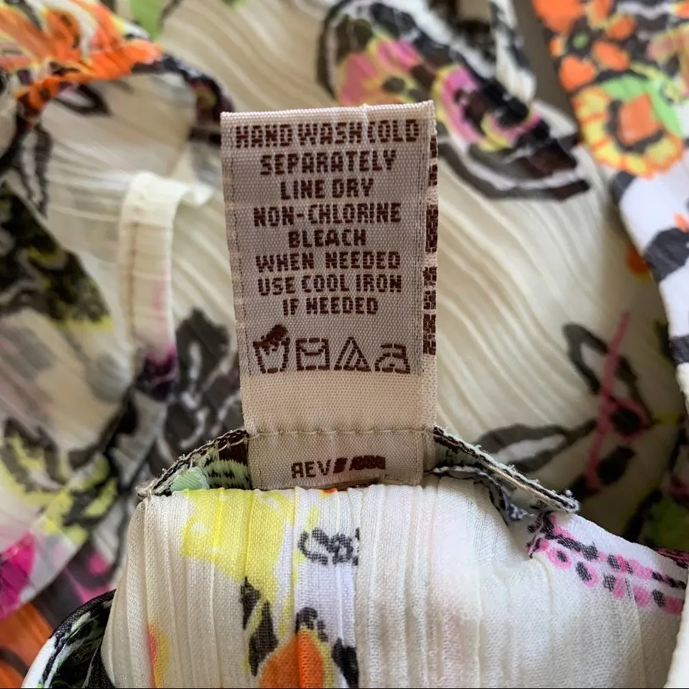 American Rag Dress Cream Spring Colors Floral Sleeveless Chiffon Dress Small - Image 11