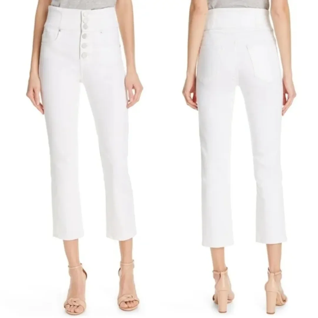 Joie |‎ Laurelle High Waisted Cropped Straight Jeans in White Size 29 - Image 2