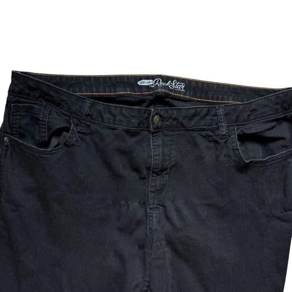 Womens Old Navy 2014 Black Rinse Rockstar Skinny Jeans - Sz 20 - Image 2