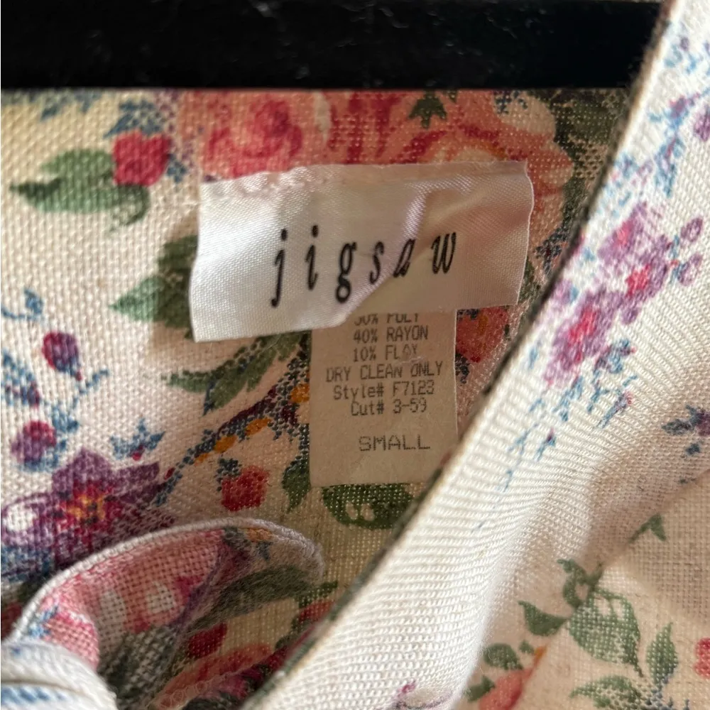 Vintage Jigsaw Tapestry Dress White Size 0 - Image 2