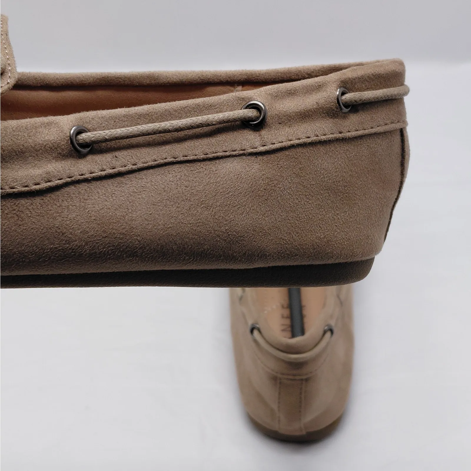 Journee Collection Womens 6 Thatch Taupe Moccasin Loafer Flats Slip On Comfort - Image 7