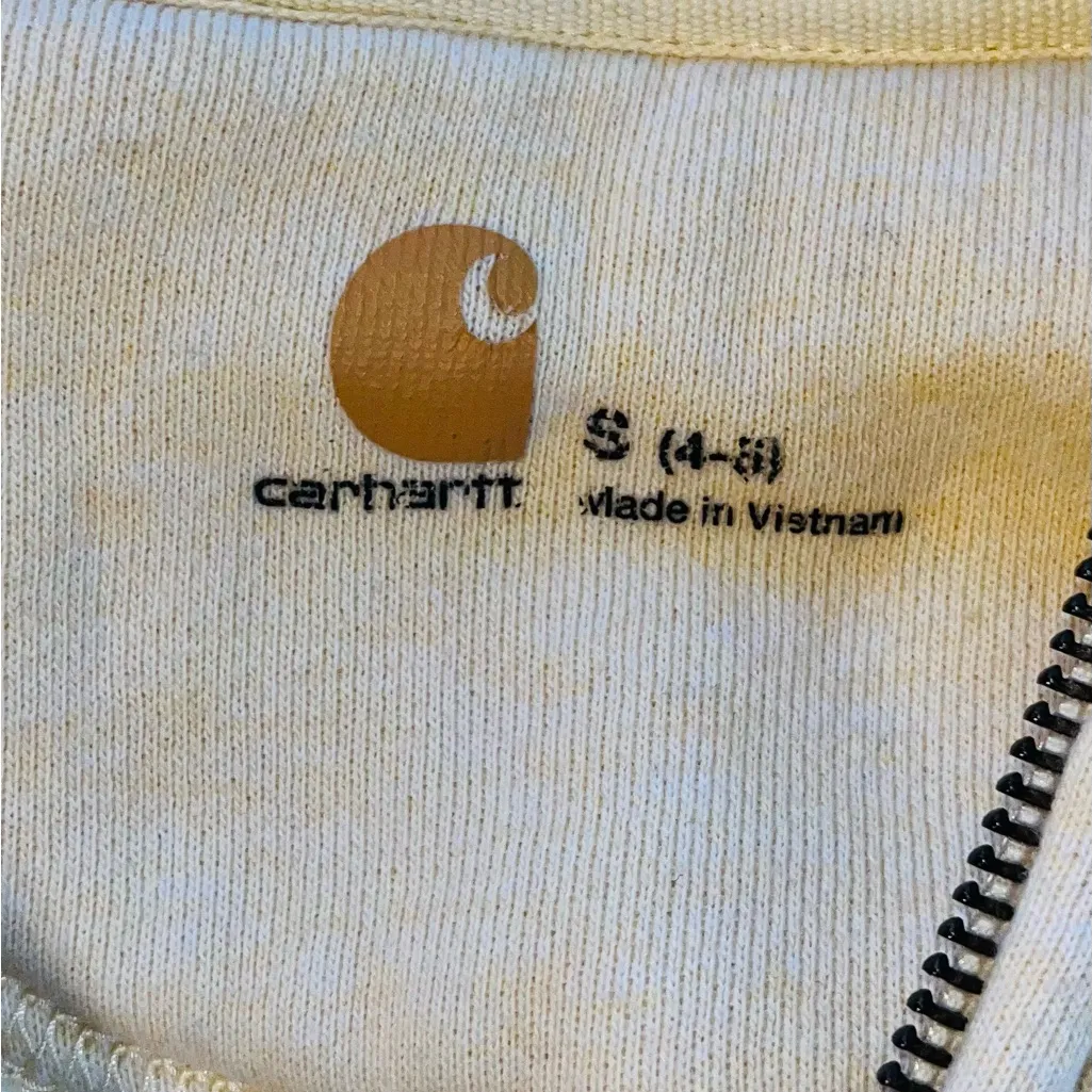 Carhartt Clarksburg Butter Yellow Zip-Up Hoodie sz S - Image 3