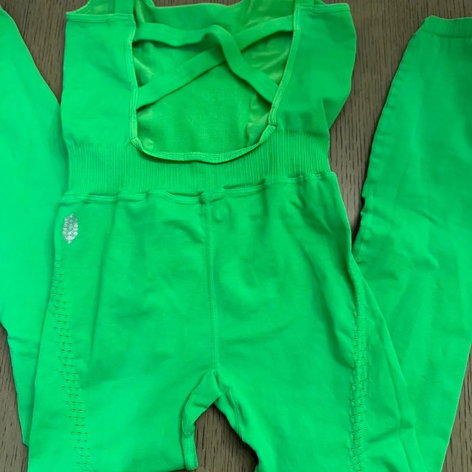 Free‎ People Movement Good Karma Onesie Green Size XS/S NWOT MSRP $98 - Image 2