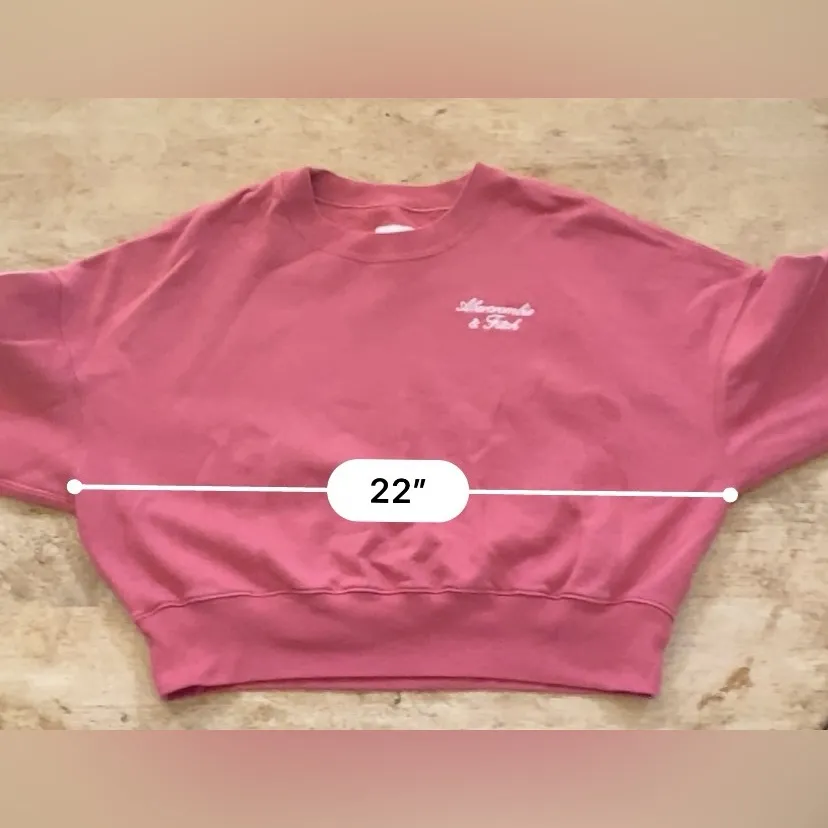 Abercrombie & Fitch Soft AF Women’s Sz M Dk Rose Cropped Embroidered Sweatshirt - Image 10