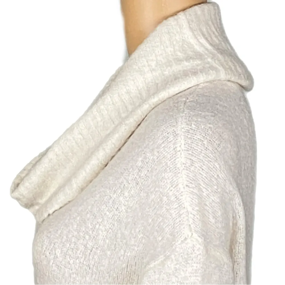 MICHAEL MICHAEL KORS Cozy Fuzzy off white high low cowl neck Sweater Small EUC - Image 7
