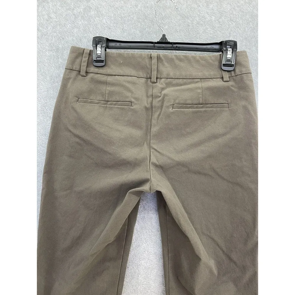 Ann Taylor Women's Pants Signature Size 4 Solid Taupe Brown Cotton Blend - Image 6