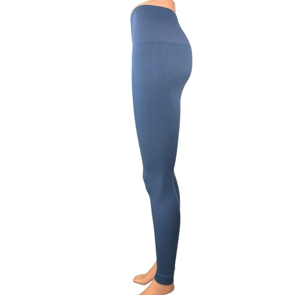 Set Active Women's Blue Mid Rise Athletic Workout Gym Yoga Leggings Pants Sz XS - Image 2