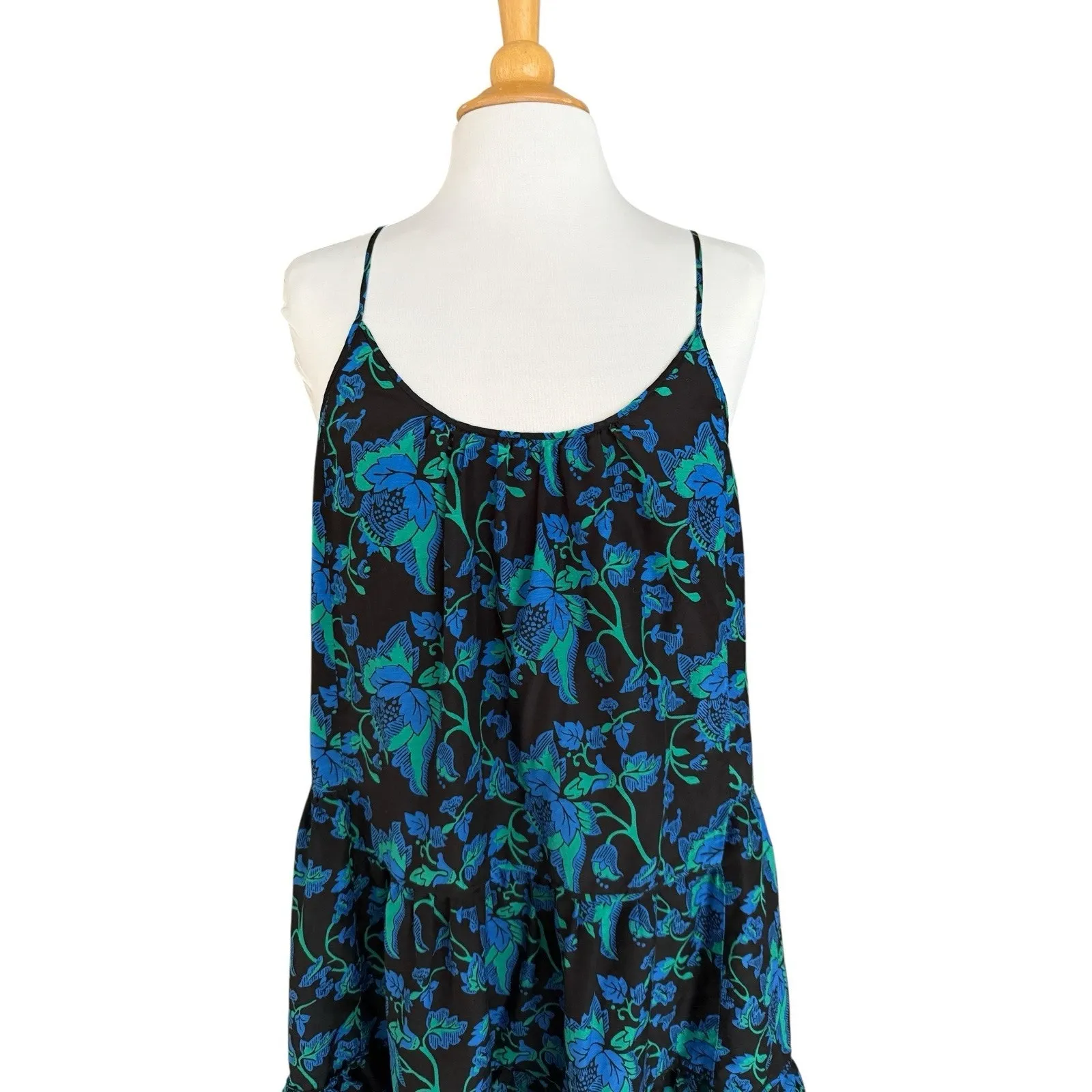 Diane Von Furstenberg Baylee Silk Mini Dress Floral A-Line Tiered Size Medium - Image 3