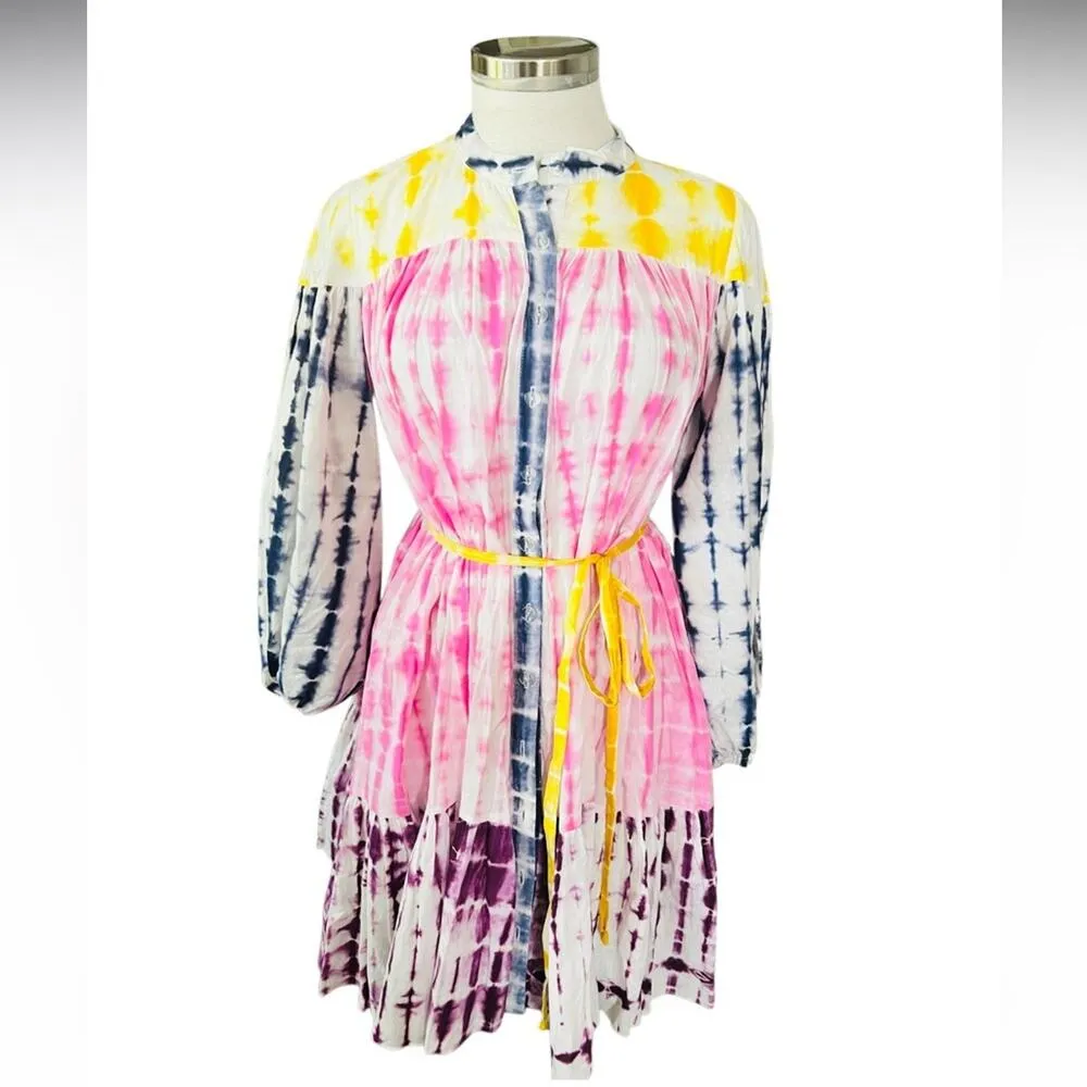 CHARINA SARTE Women's Holi Mini Dress Tie Dye Print Size XS NWOT Pink - Image 4