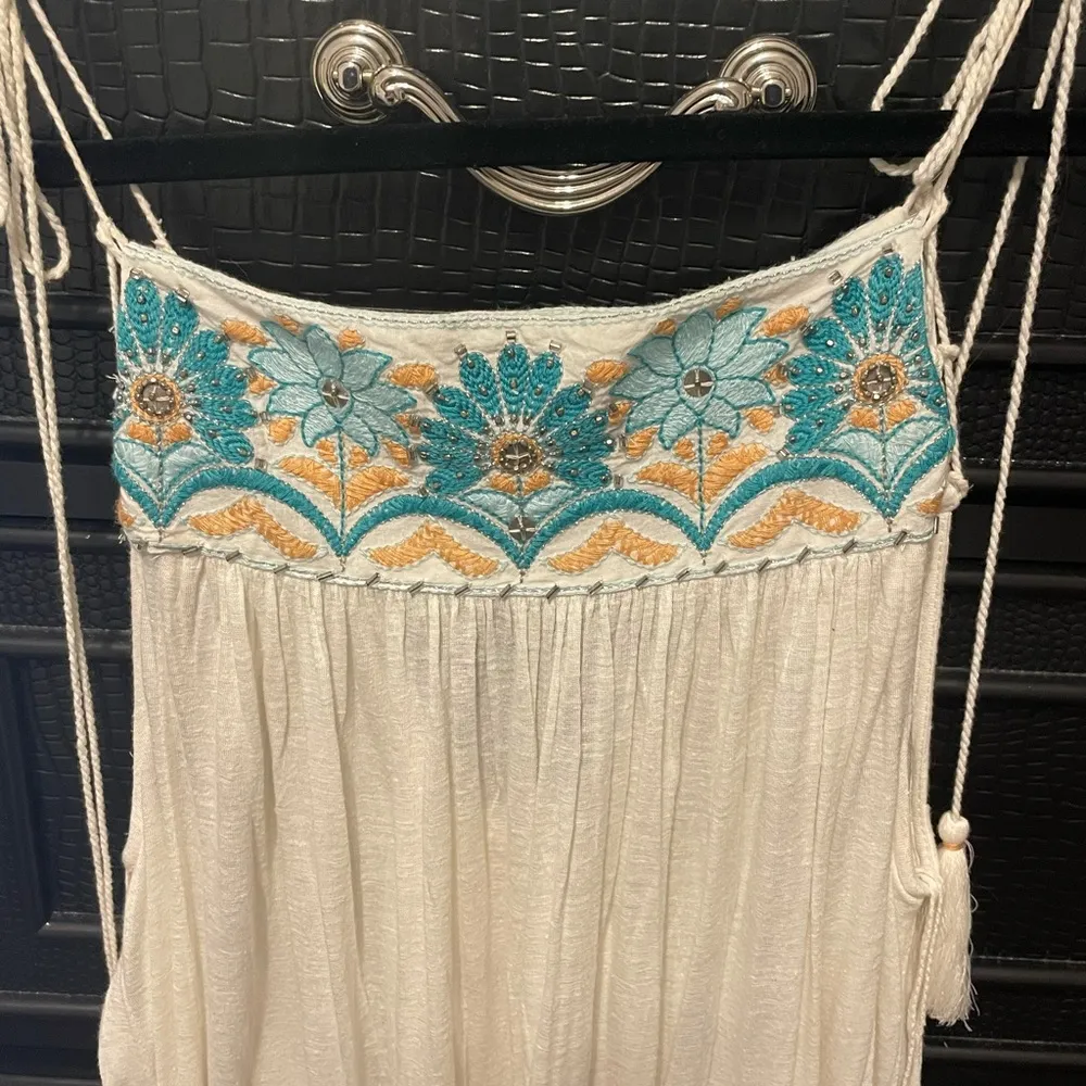 Free people embroidered embellished cutout tunic top - Image 4