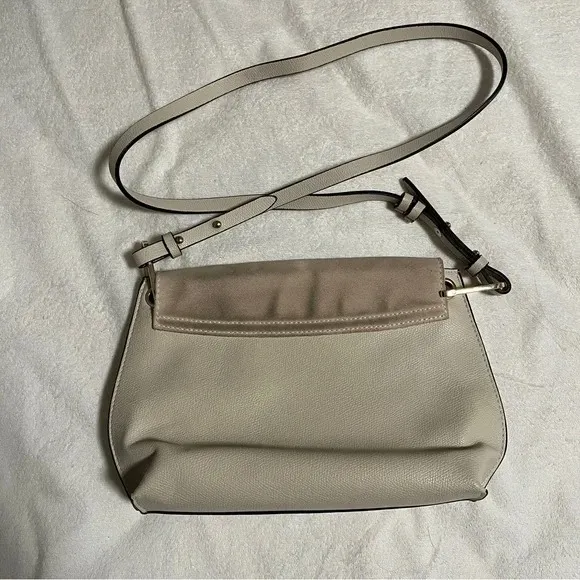 H&M Gray Envelope Cross Body Purse with Suede Detail Metal Clasp Good Condition - Image 3