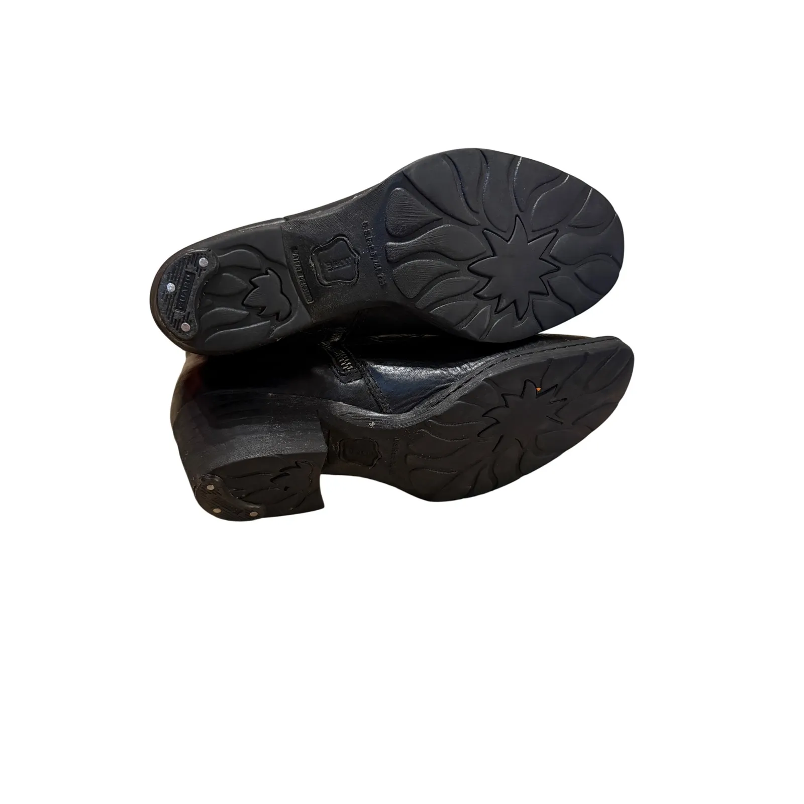 Born Leather Western Ankle Boots Women's Size 8 Black Stitched Cowboy Style - Image 9