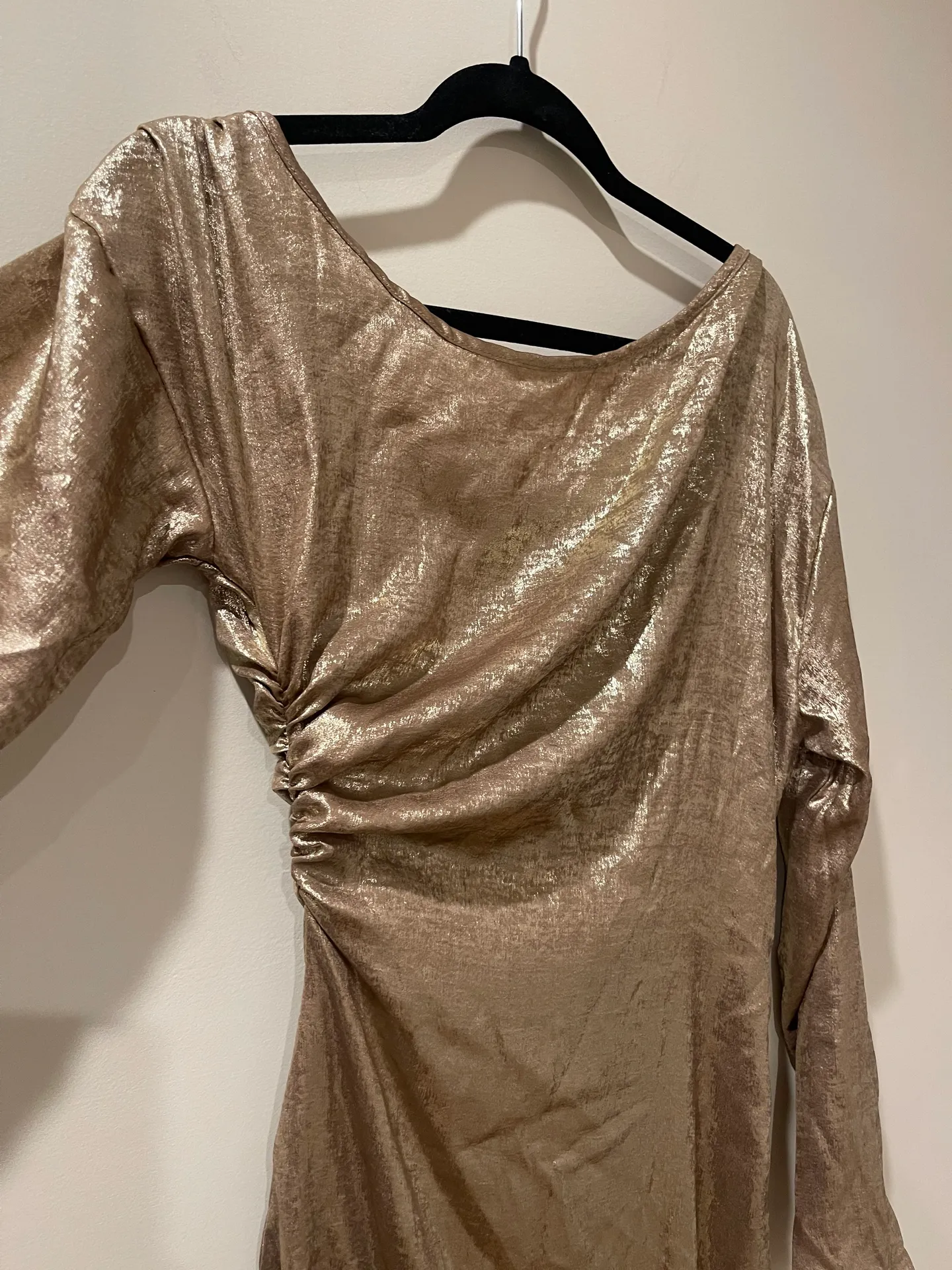 Gold Long Sleeve Dress - Image 4