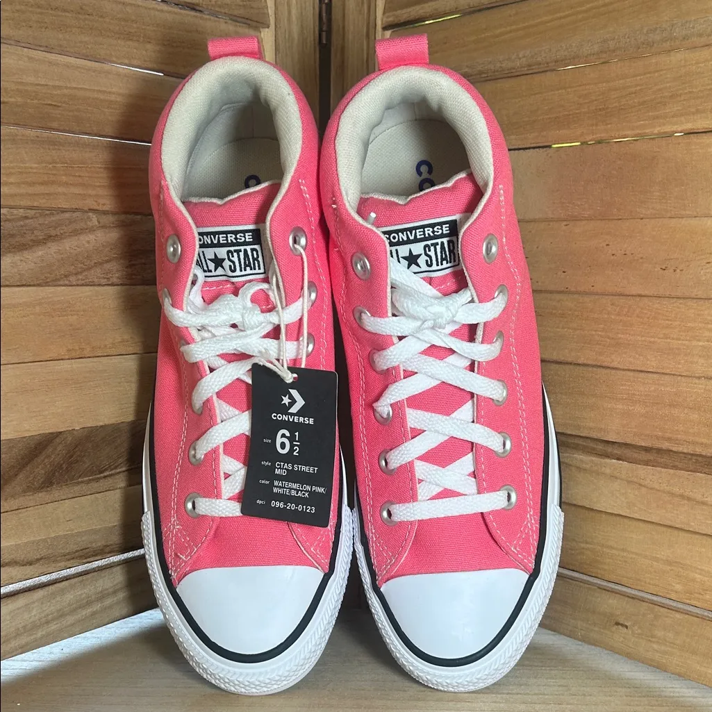 NWT Converse Mid-Tops, Pink, Women’s Size 6.5 - Image 2