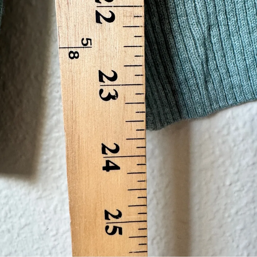 Babaton Green Ribbed Knit Sweater Womens S Cross Over Back Casual Fall Classic - Image 7