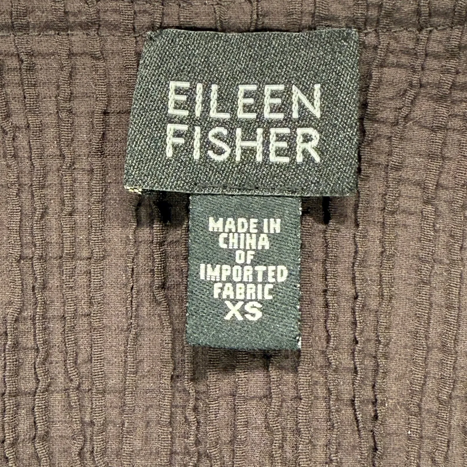 Eileen Fisher‎ Textured Jacket Pintuck Crinkle Full Zip Brown XS - Image 4