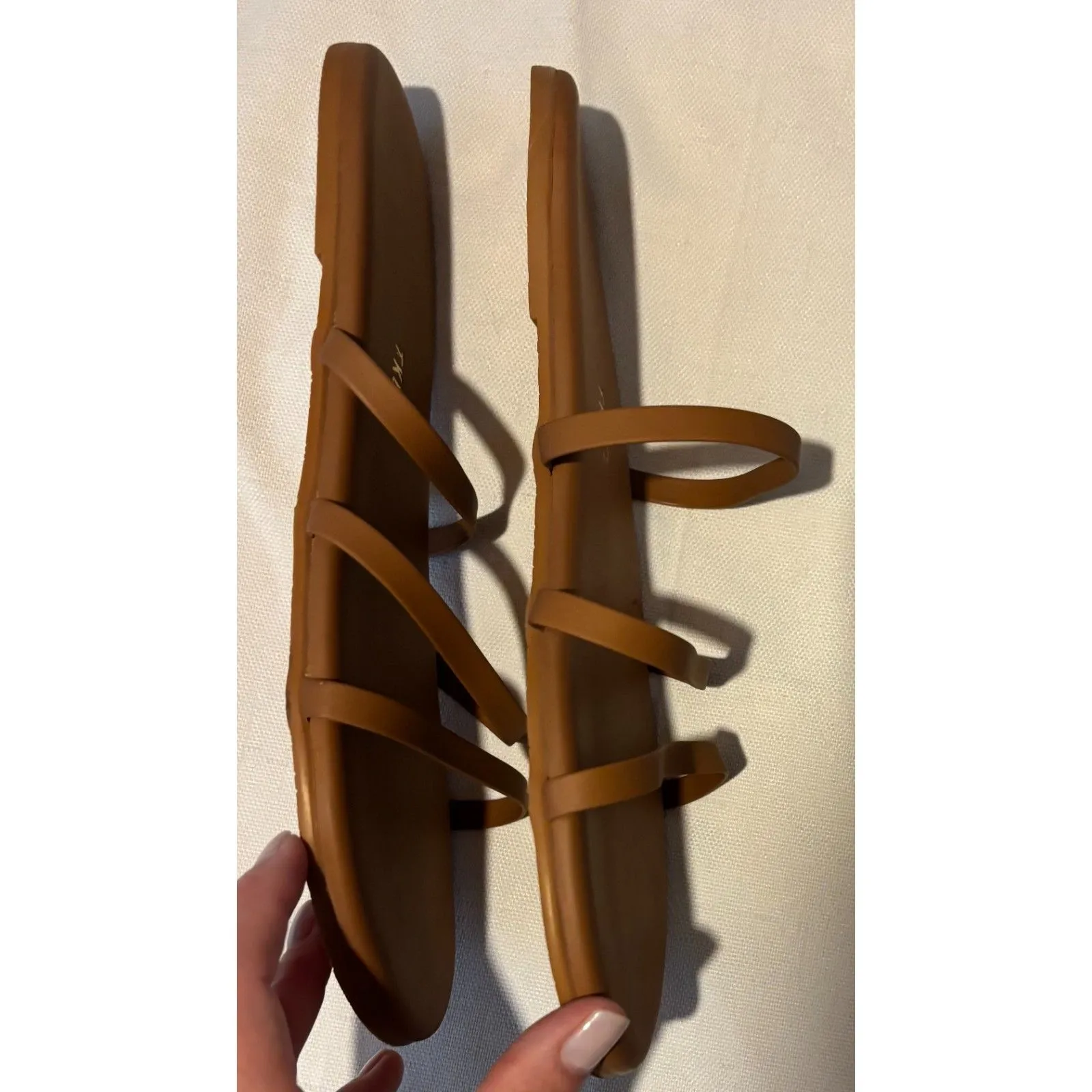 Tkees Womens Emma Leather Strappy Slide Sandals Tan Sz. 8 Arch Support - Image 10