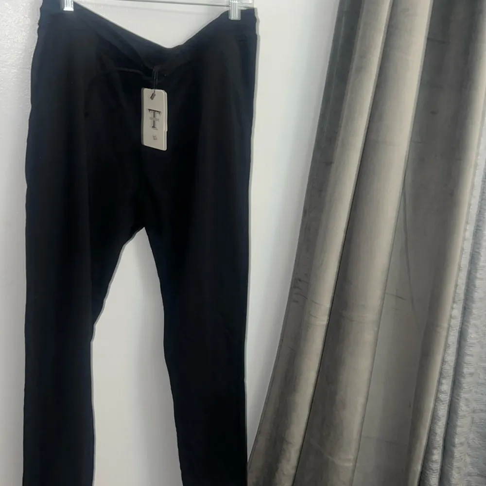 Active Black Sweatpants Joggers Pockets Women's XL NEW - Image 2