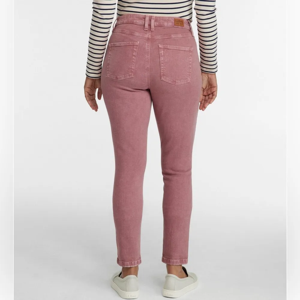 L.L. BEAN women’s 6 med/tall BeanFlex slim leg high rise jeans rose shadow new Pink - Image 3