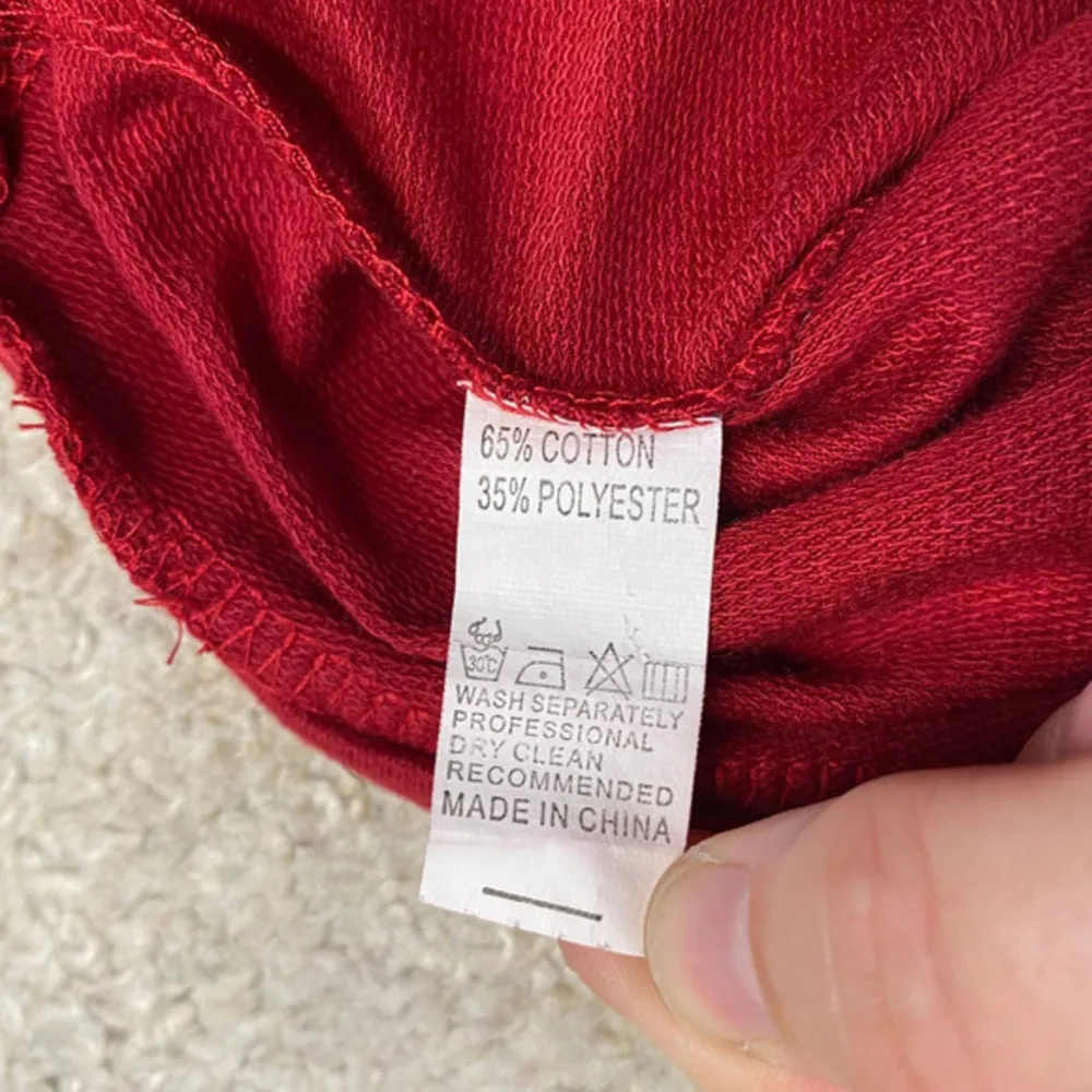 Unbranded Cute Cat Face Lightweight Red Crewneck Sweatshirt Size L Size L - Image 5