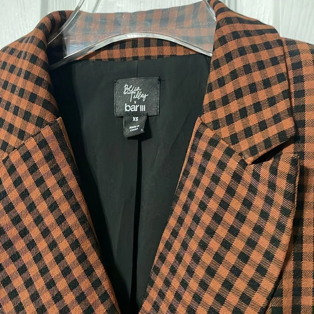 Becca Tilley X BAR III Powersuit Gingham Blazer‎ Size XS - Image 9