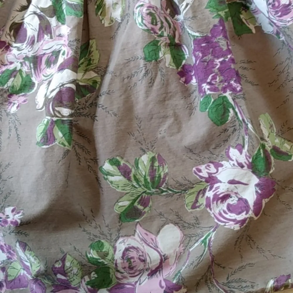 Lux Urban Outfitters Grey & Purple Floral Pleated A-line Skirt - Image 7